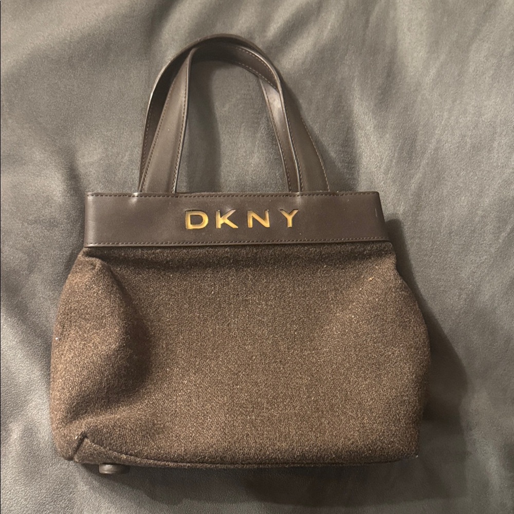 DKNY Vintage Small Brown Tweed Bag